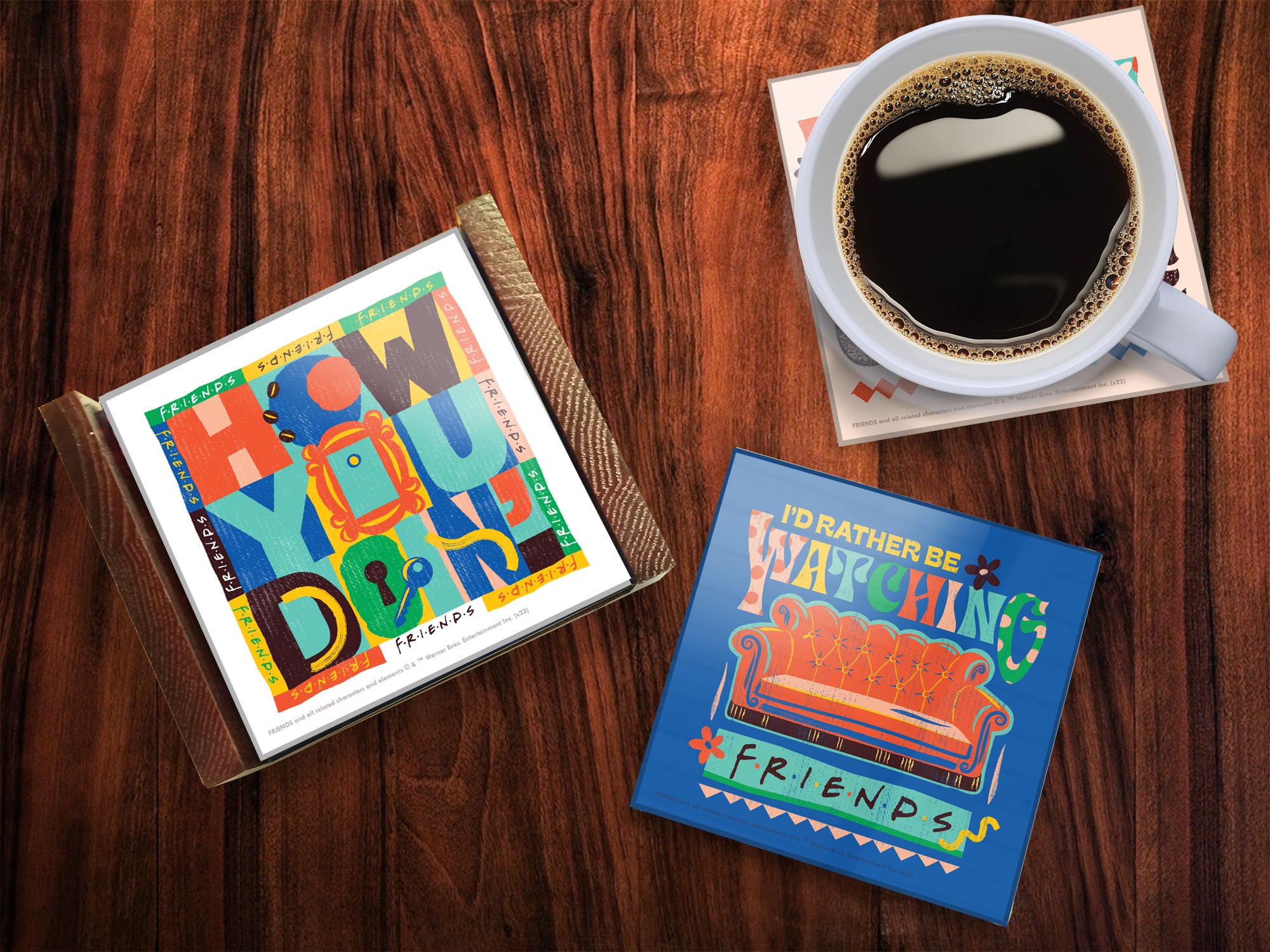 Friends: The Television Show (Vibrant Friendship) Starfire Prints™ Glass Coaster Set SPCSTR1305